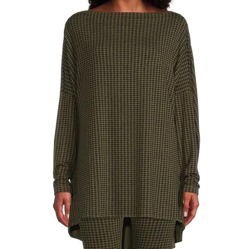 Bryn Walker Dimitri Tunic Nocciola Houndstooth Top